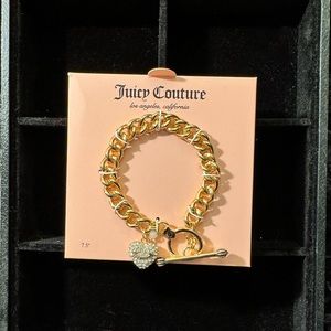 Gold chain with diamond heart charm Juicy Couture bracelet